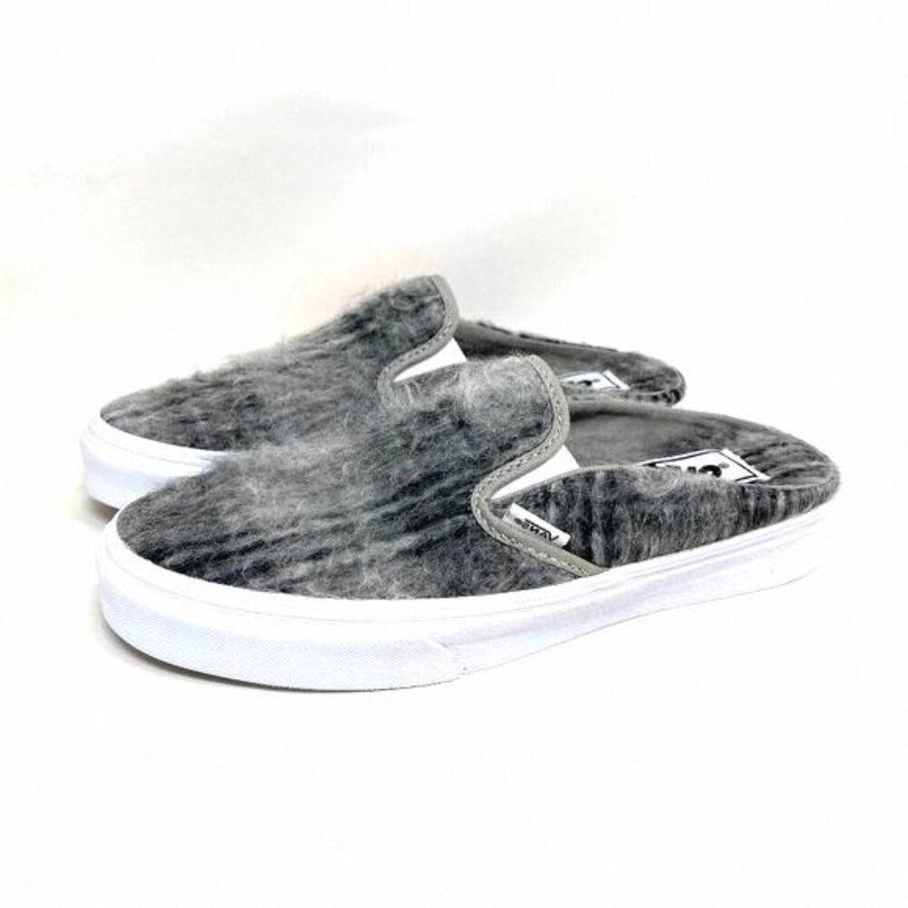 Vans Classic Slip On M Gray Women's Size Casual VN0A4P3U8O9 Wool Canvas White - Picture 2 of 11